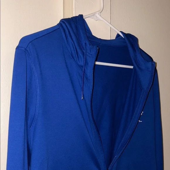 Under Armour Blue Zip-Up Hoodie with Orange Logo - Picture 5 of 10